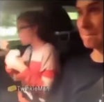 Vine Girl choking on a spoon in car