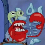 Mr crabs gets eaten by a predatory fish money money