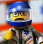 A man ha fallen into the river in Lego City