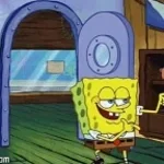 spongebob walking away