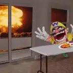 Wario dies in the bombing of Hiroshima while eating spicy curry