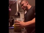 Muscle man gets his hand stuck