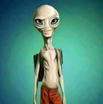 He swimming in the water