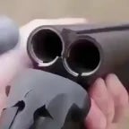 Double Barrel Gun fire.