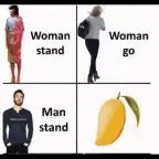 woman stand woman go