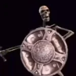 skeleton with shield