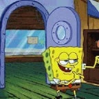 spongebob walking away