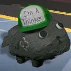 PEBBLES HAS HIS THINKING CAP