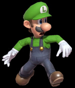 Luigi surprised and scared