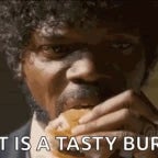 when you is eating hamburger