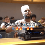 Ding dong eat it up eat it well and mix it up