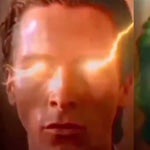Patrick Bateman and Joker Lightning Eyes meme