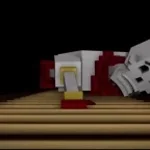 sans is climbing something and its coming out