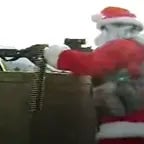 santa shooting a gun
