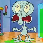 Baby squidward yell at baby spongebob