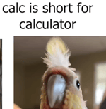 Calc is short for Calculator
