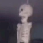 hanging skeleton on fan