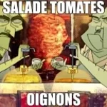 Salades, tomates, oignons