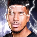 Black guy with lightning