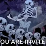 esqueletos molestadores dançantes