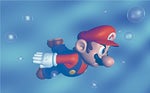 Mario Swimming In Water