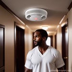 smoke alarm chirp followed by 10 seconds of silence