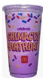 Happy Birthday grimace shake.