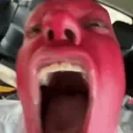 man screaming very loudly