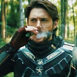 man busting into the toilet