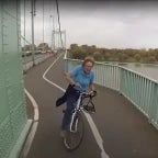 Geisterfahrer mit Fahrrad