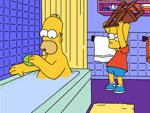 Bart Hits Homer With Chair