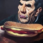 Eating a burger with no