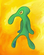 Squidward walking