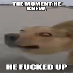 It was at this moment he knew, he f'd up