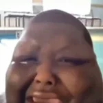 Fat guy cries after going underwater