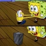 brick of lead in his hat - Spongebob Squarepants