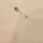 Person throws up spoons and pots