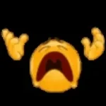 Emoji scream and disappear