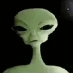 green alien lovely sad