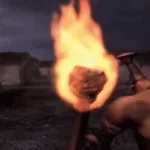 kratos-homens-queimem a vila