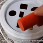 It goes in the square hole