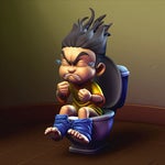 Warning! Oliver took a scrumptious dump in the toilet bowl