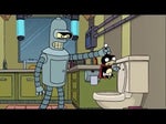 Futurama - Bender - Can't you see I'm using the toilet