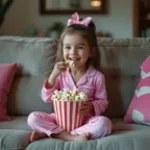 Comendo uma pipoquinha