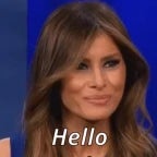 Melania Trump saying hello