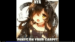 nya, throws up on carpet