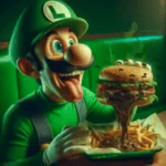 luigi likes his burger drippy