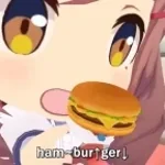 Mambo Eating Hamburger