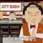 werewolf with a chineise menu in his hand