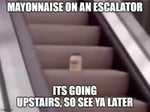 MAYONNAISE ON AN ESCALATOR